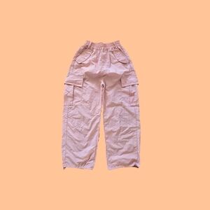 Girls' Ballet Pink Parachute Cargo Pocket Pants 8-10Y